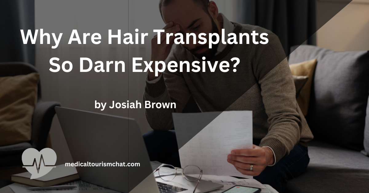 Person reviewing an expensive hair transplant quote at home